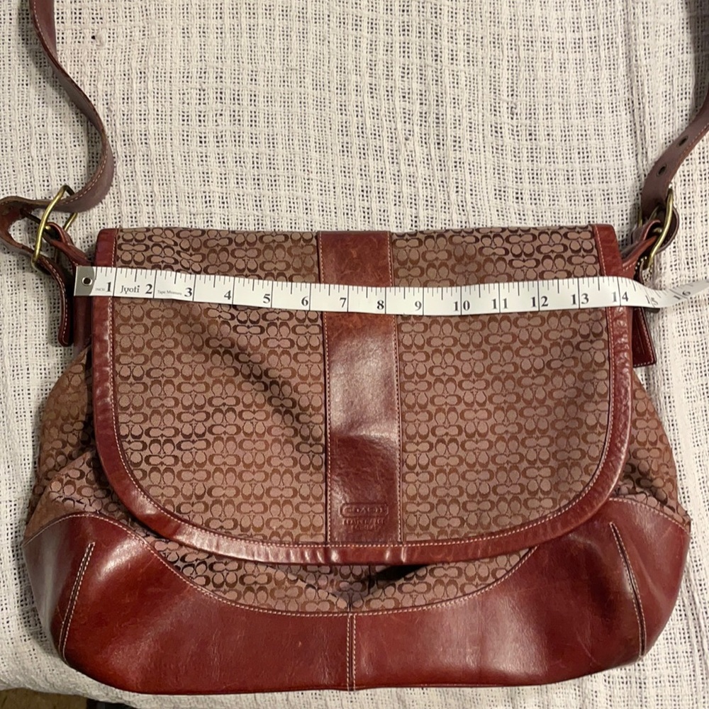 Maroon Coach Large Satchel Crossbody Mailbag Purse